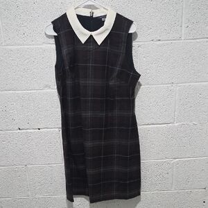 Tommy Hilfiger Black Plaid Dress with White Collar